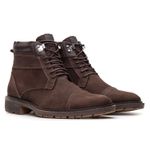 Bota Coturno Masculino Casual Em Couro Nobuck Premium