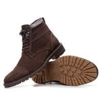 Bota Coturno Masculino Casual Em Couro Nobuck Premium