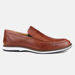 Sapato Casual Slip Brogue Premium Couro Confort Social 8003 B2C Castor