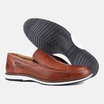 Sapato Casual Slip Brogue Premium Couro Confort Social 8003 B2C Castor