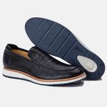 Sapato Loafer Elite Couro Premium Confort Croco 9002