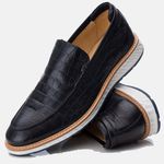 Sapato Loafer Elite Couro Premium Confort Croco 9002