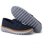 Sapato Masculino Loafer Tratorado Camurça Azul Trice Marinho
