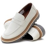 Sapato Masculino Derby Tratorado Couro Premium Off White