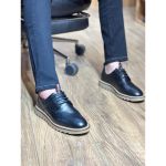 Sapato Casual Masculino Derby Tratorado Premium Couro Nobre Preto