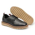 Sapato Casual Masculino Derby Tratorado Premium Couro Nobre Preto