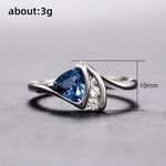 Anel de Pedra Azul com Zircônia Cúbica para Mulheres, Design Moderno, acessórios femininos para festas, presente delicado, versátil, joias, acessórios, na moda, elegante, novidade