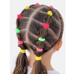 Kit 6 Elásticos Xuxinha Rabicó COLORIDOS para Cabelo tipo Meia Neon. Confortável e não danifica o cabelo.