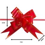 Laço Pronto, Laço Fácil, Laço Mágico para Presente com Fio Dourado – Holográfico – Tamanho 18 mm – Kit com 10 Unidades