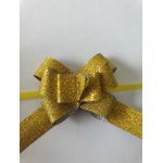 Laço Pronto, Laço Fácil, Laço Mágico para Presente com Fio Dourado – Holográfico – Tamanho 18 mm – Kit com 10 Unidades (BRILHANTE)