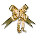 Laço Pronto, Laço Fácil, Laço Mágico para Presente com Fio Dourado – Holográfico – Tamanho 18 mm – Kit com 10 Unidades