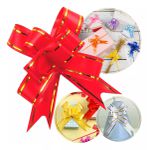 Laço Pronto, Laço Fácil, Laço Mágico para Presente com Fio Dourado – Holográfico – Tamanho 18 mm – Kit com 10 Unidades