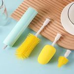 Kit Limpeza 3 Escovas para Lavar Louça Garrafas Copos Jarras Mamadeiras - ELÉTRICA Silicone