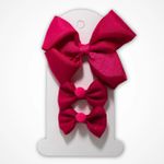 Laço Bico de Pato para Cabelo - Cartela com 3 Laços - VERMELHO