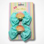 Laços Presilha Bico de Pato com Design de Concha - Toque de Elegância para seus Cabelos – Cartela com 2 Laços - Modelo Variados