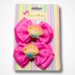 Laços Presilha Bico de Pato com Design de Concha - Toque de Elegância para seus Cabelos – Cartela com 2 Laços - Modelo Variados