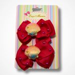 Laços Presilha Bico de Pato com Design de Concha - Toque de Elegância para seus Cabelos – Cartela com 2 Laços - Modelo Variados