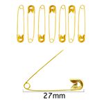 Alfinete de Segurança N-0 - 100 unidades - 27mm - DOURADO
