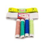 Kit de Costura com Cartela contendo Tesoura, Linhas, Fita Métrica, Agulhas, Botões e outros itens