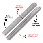 Régua de Aço Inox Flexível 30 cm