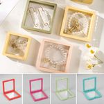 Expositor de Joias Caixa de Exibição Flutuante 3D em Filme Transparente PE - Organizador e Embalagem para Viagem - Display com Moldura para Joias Brincos Colares Pulseiras e Maquiagem