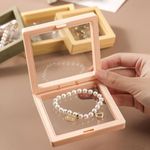 Expositor de Joias Caixa de Exibição Flutuante 3D em Filme Transparente PE - Organizador e Embalagem para Viagem - Display com Moldura para Joias Brincos Colares Pulseiras e Maquiagem