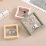 Expositor de Joias Caixa de Exibição Flutuante 3D em Filme Transparente PE - Organizador e Embalagem de Viagem para Joias Brincos Colares Pulseiras e Maquiagem – 9x9 cm