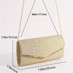 Bolsa Carteira Brilhante e Elegante para Mulheres - Fecho Magnético, Forro de Poliéster, com Aba e Corrente para Ombro, Bolsa Transversal Fashion para Ocasiões Especiais Casamentos e Festas de Noite