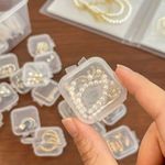 Caixas de Armazenamento de Joias Transparentes com Tampa – Organizador Quadrado para Brincos, Tampões de Ouvido e Pequenas Peças