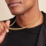 Colar de Corrente Cubana em Aço Inoxidável Banhado a Ouro 18K – Inspirado em Hip Hop – À Prova d'Água – Moderno e Estiloso – Presente Perfeito para Aniversário, Pais, Marido e Namorado – 50 cm 6mm 20g