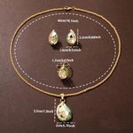 Conjunto de Joias Elegantes com Quatro Peças de Pedras Verdes, Colar de Luxo para Mulheres, Brincos e Anel, Estilo Sofisticado para Festas e Presente para Senhoras e Namoradas