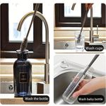 Escova com Cabo Longo para Limpeza de Copos, Garrafas, Xícaras – Escova para Remoção de Manchas Sulcos Sem Cantos Mortos – Ferramenta de Limpeza Multifuncional para Cozinha – 33 cm de comprimento