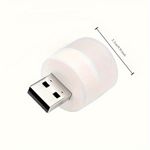 Luz Noturna mini USB Branco Quente para Leitura de Livros e Acampamento ao Ar Livre – Luz LED de Carregamento de Energia para Computador e Celular com Plugue USB