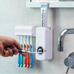 Dispenser Aplicador De Pasta de Dente E Suporte De Escova Para Uso No Banheiro
