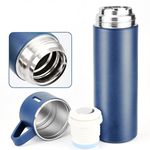 Kit Garrafa Térmica Inox 500ml Com 3 Xícaras Camping Viagem Café