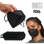 Kit com 10 Máscara KN95 N95 de Proteção Facial FFP2 com 5 Camadas e Clip Nasal Preta