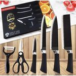 Jogo de facas Cozinha Com Descascador - 6 peças - Sharp Knive