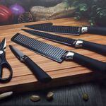 Jogo de facas Cozinha Com Descascador - 6 peças - Sharp Knive