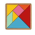 Brinquedo Educativo Tangram colorido em MDF (Madeira) 15x15c