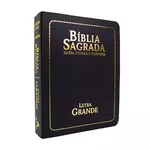 Bíblia Sagrada RC Letra Grande Com Harpa Avivada e Corinhos Luxo Semiflexível Preta