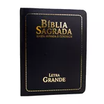 Bíblia Sagrada RC Letra Grande Com Harpa Avivada e Corinhos Luxo Semiflexível Preta