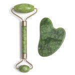 Rolo Pedra de Jade Placa Gua Sha Massagem Facial Anti Ruga