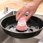 Escova De Limpeza Com Recipiente Para Detergente Multiuso Lava Louças