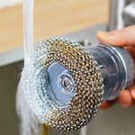 Escova De Aço Limpeza Com Recipiente Para Detergente Multiuso Lava Louças