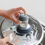 Escova De Aço Limpeza Com Recipiente Para Detergente Multiuso Lava Louças