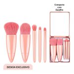Conjunto Estojo Kit Pincel de Maquiagem com Espelho