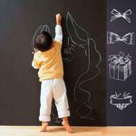 Lousa Adesiva de Parede Folha de Lousa Quadro Negro Preto Fosco - 45cm x 2m