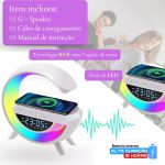 Luminária G Speaker com Caixa de Som e Carregamento por Indução Bluetooth