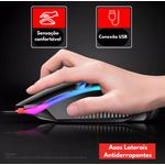 Mouse Gamer USB com Iluminação RGB e 1200 DPI - Exbom MS-62