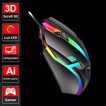 Mouse Gamer USB com Iluminação RGB e 1200 DPI - Exbom MS-62